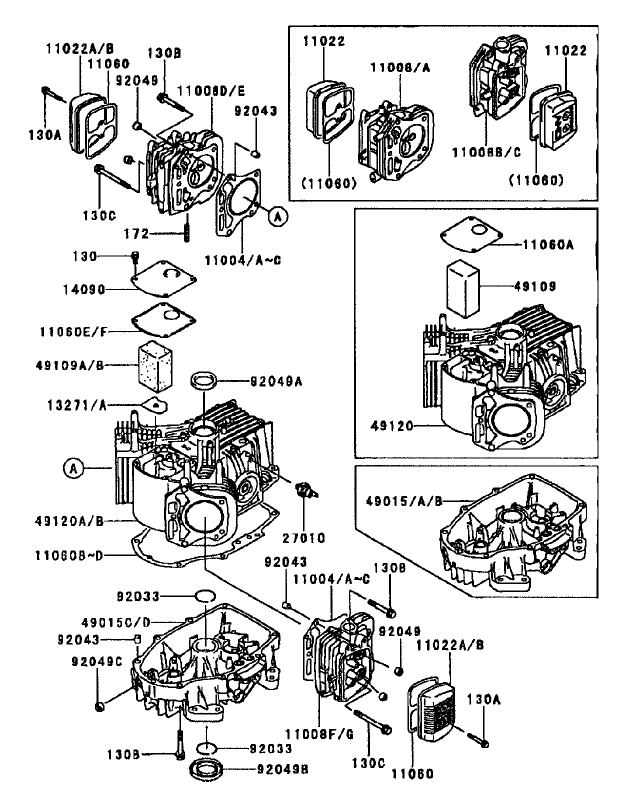 Cylindercrankcase Assembly Kawasaki Fh500v Ds10
