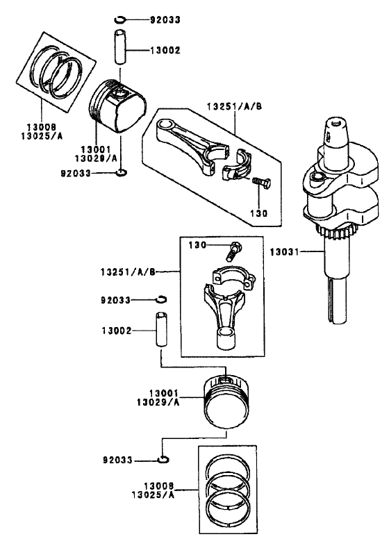 Pistoncrankshaft Assembly Kawasaki Fh500v Ds10