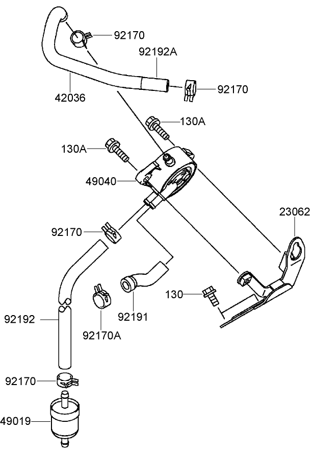 Fuel Tank and Valve Assembly Kawasaki FH770D AS05
