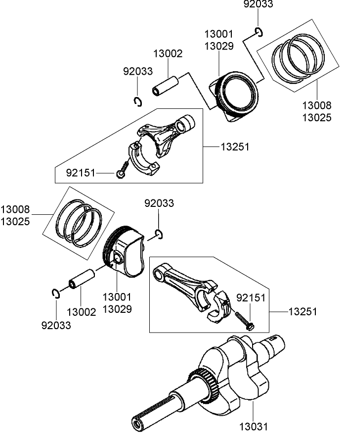 Piston and Crankshaft Assembly Kawasaki FH770D AS05