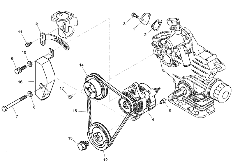 Alternator Pulley and Fuel Pump Cover Assembly