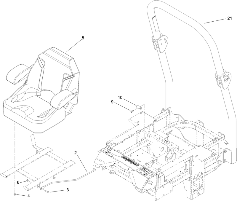 Seat and Roll Over Protection System Assembly