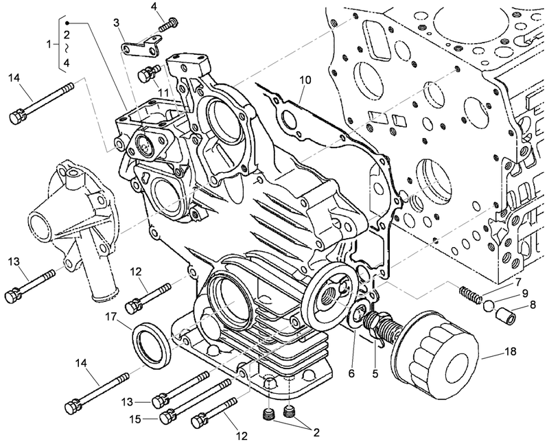 Gear Case and Oil Filter Cartridge Assembly