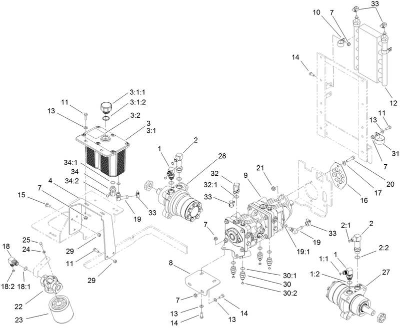 Hydraulic Tank Pump and Motor Assembly