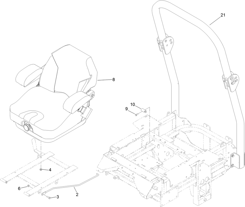 Seat and Roll Over Protection System Assembly