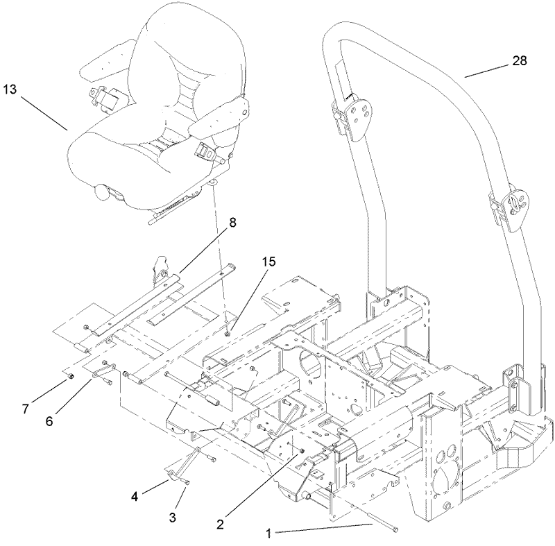 Seat and Roll Over Protection System Assembly