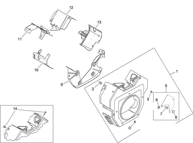 Blower Housing and Baffle Assembly Kohler CH740 3118