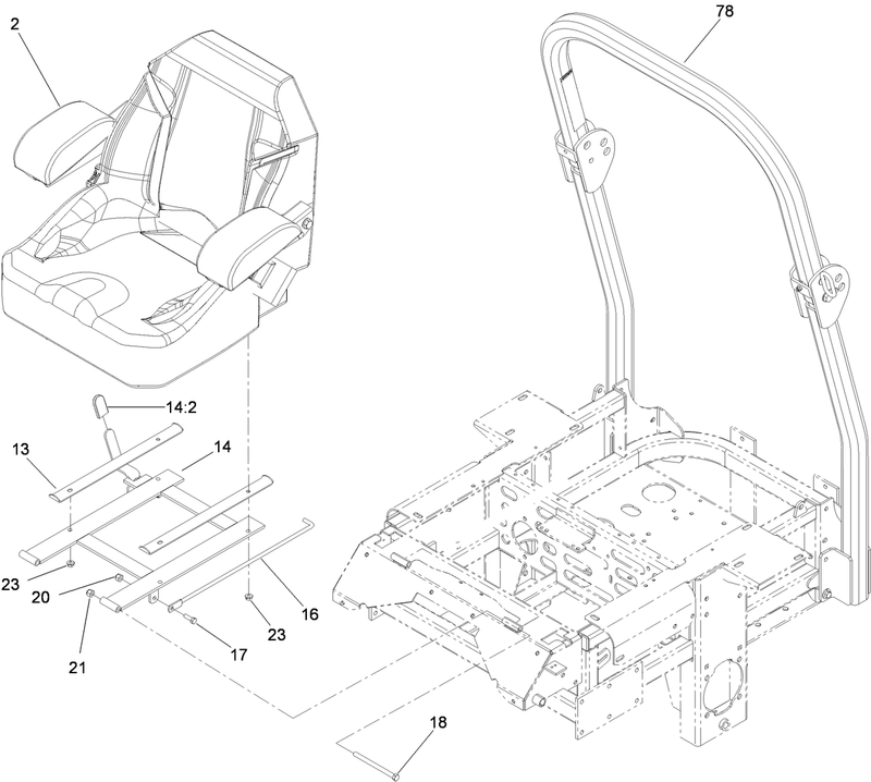 Seat and Roll Over Protection System Assembly