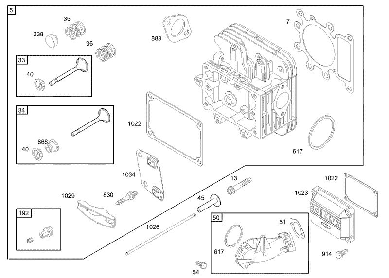 Cylinder Head Assembly Briggs and Stratton 280H07 0166 E1