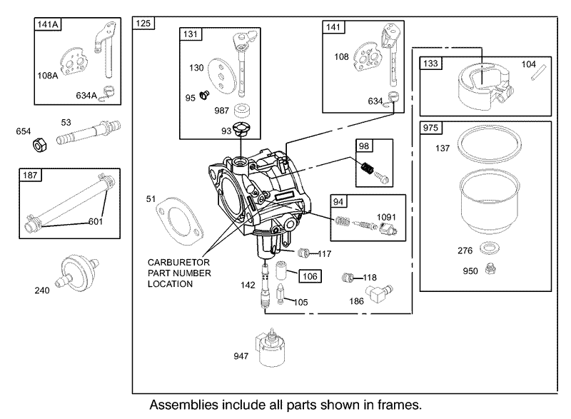 Carburetor Assembly Briggs and Stratton 280H07 0166 E1