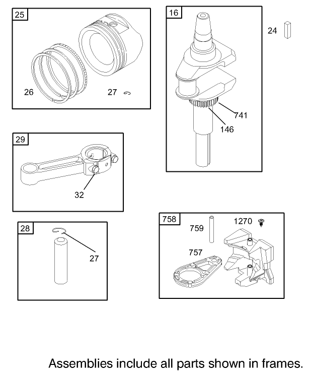 Crankshaft Assembly Briggs and Stratton 280H07 0166 E1