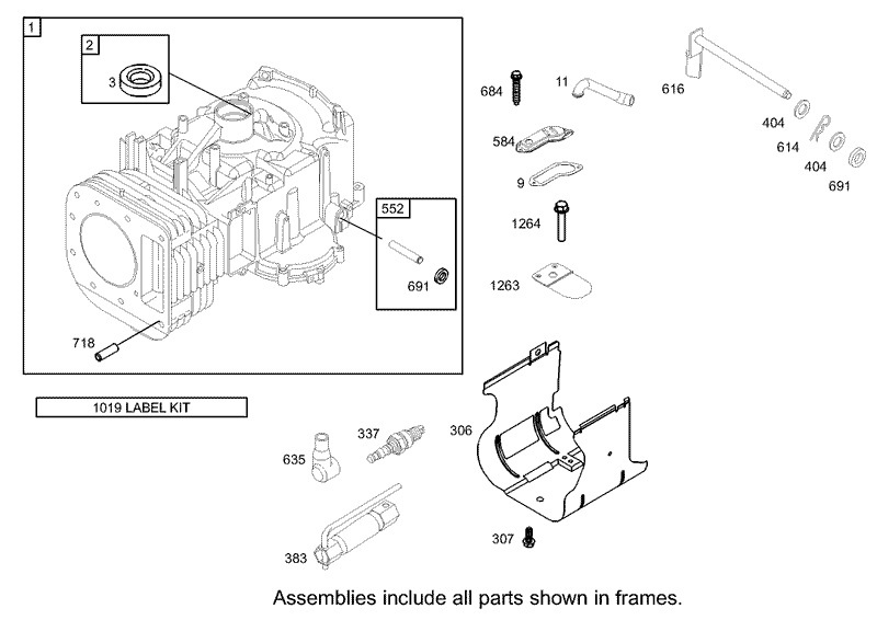 Cylinder Assembly Briggs and Stratton 280H07 0166 E1