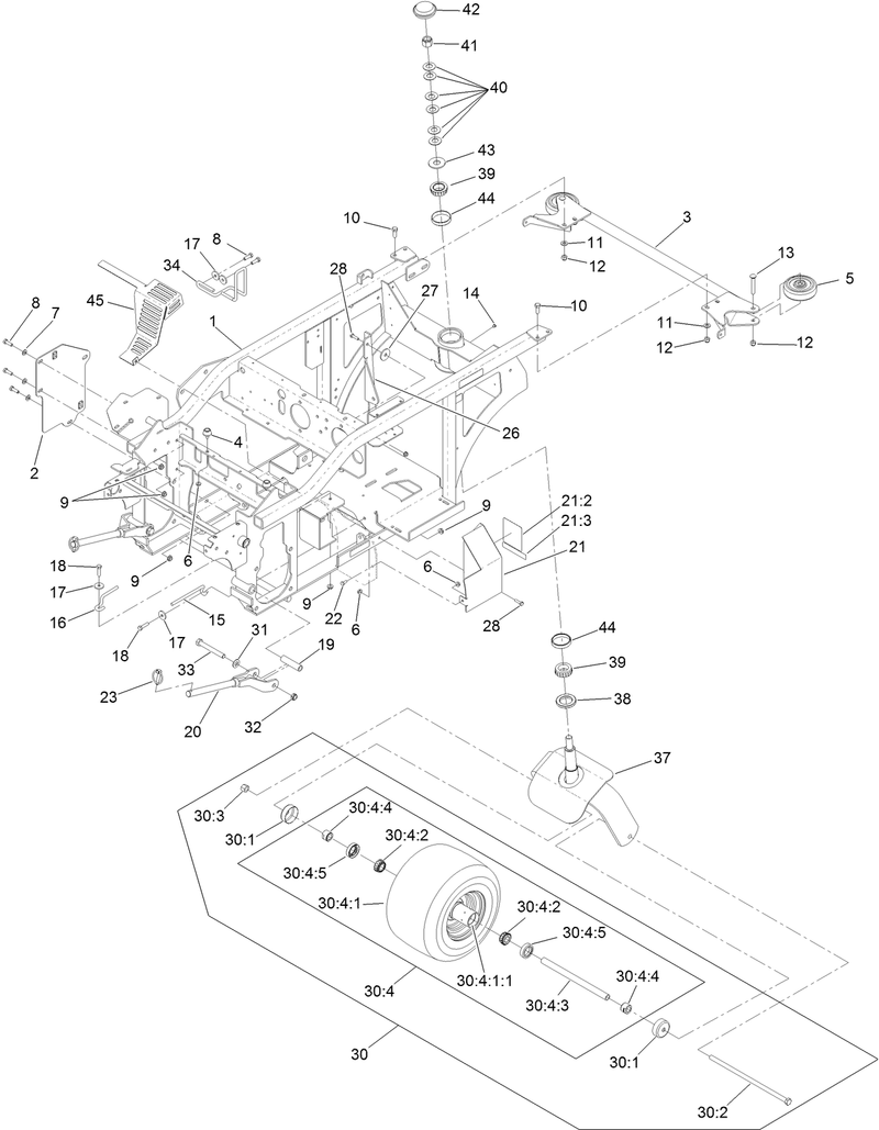 Caster Wheel and Frame Assembly
