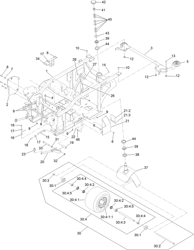 Caster Wheel and Frame Assembly