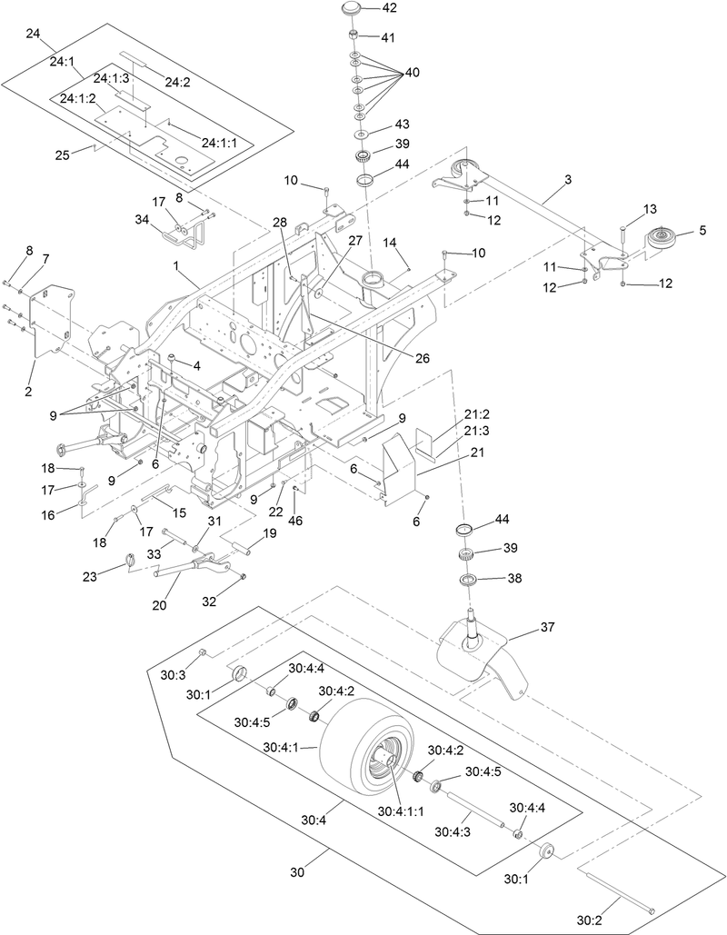 Caster Wheel and Frame Assembly