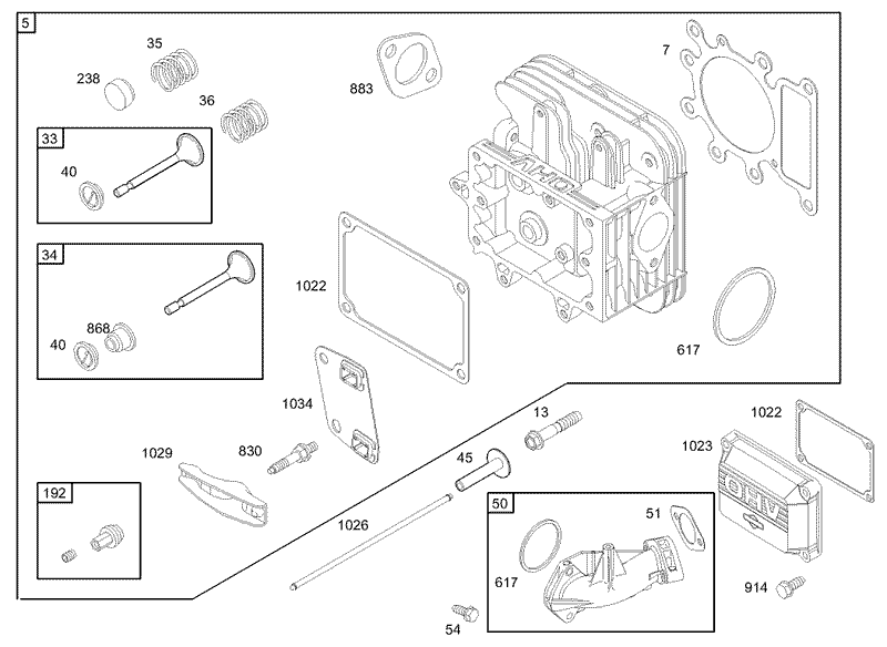 Cylinder Head Assembly Engine Briggs and Stratton Model 286H77 0165 E1