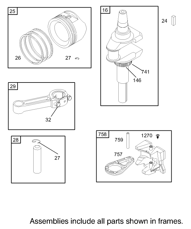 Crankshaft Assembly Briggs and Stratton 286H77 0165 E1