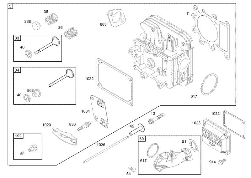 Cylinder Head Assembly Briggs and Stratton 286H77 0165 E1