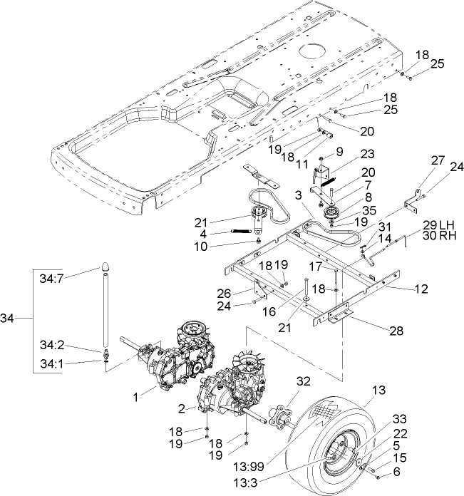 Hydro and Belt Drive Assembly