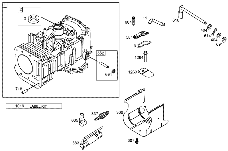 Cylinder Assembly Briggs and Stratton 286H77 0165 E1