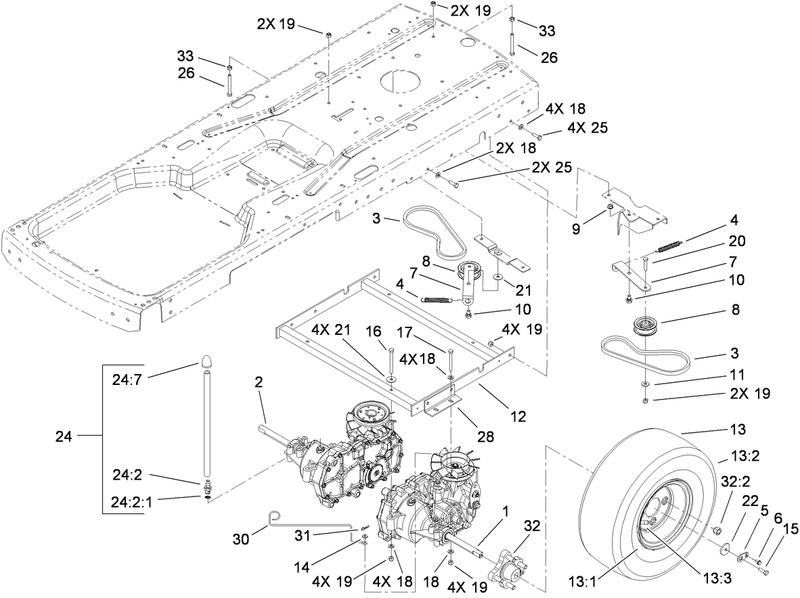 Hydro and Belt Drive Assembly