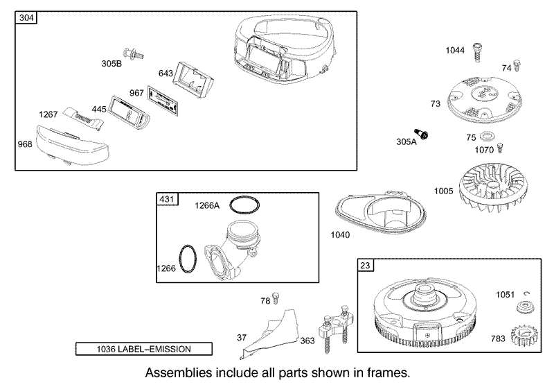 Blower Housing Assembly Engine Briggs and Stratton 286H77 0165 E1