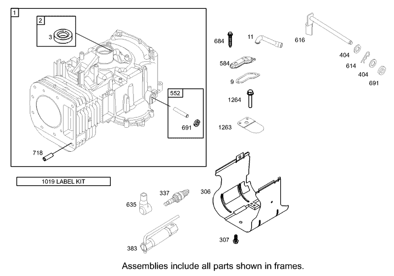 Cylinder Assembly Engine Briggs and Stratton 286H77 0165 E1