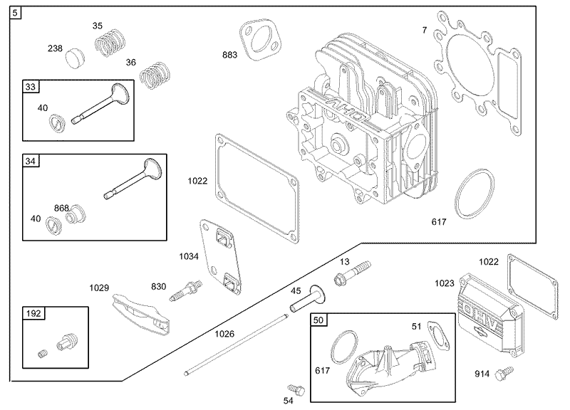 Cylinder Head Assembly Engine Briggs and Stratton 286H77 0165 E1
