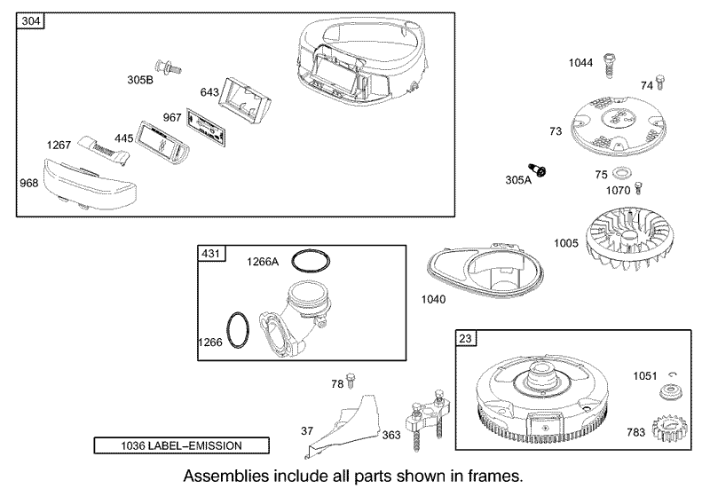 Blower Housing Assembly Briggs and Stratton 286H77 0165 E1