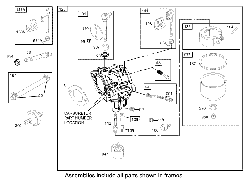 Carburetor Assembly Briggs and Stratton 286H77 0165 E1