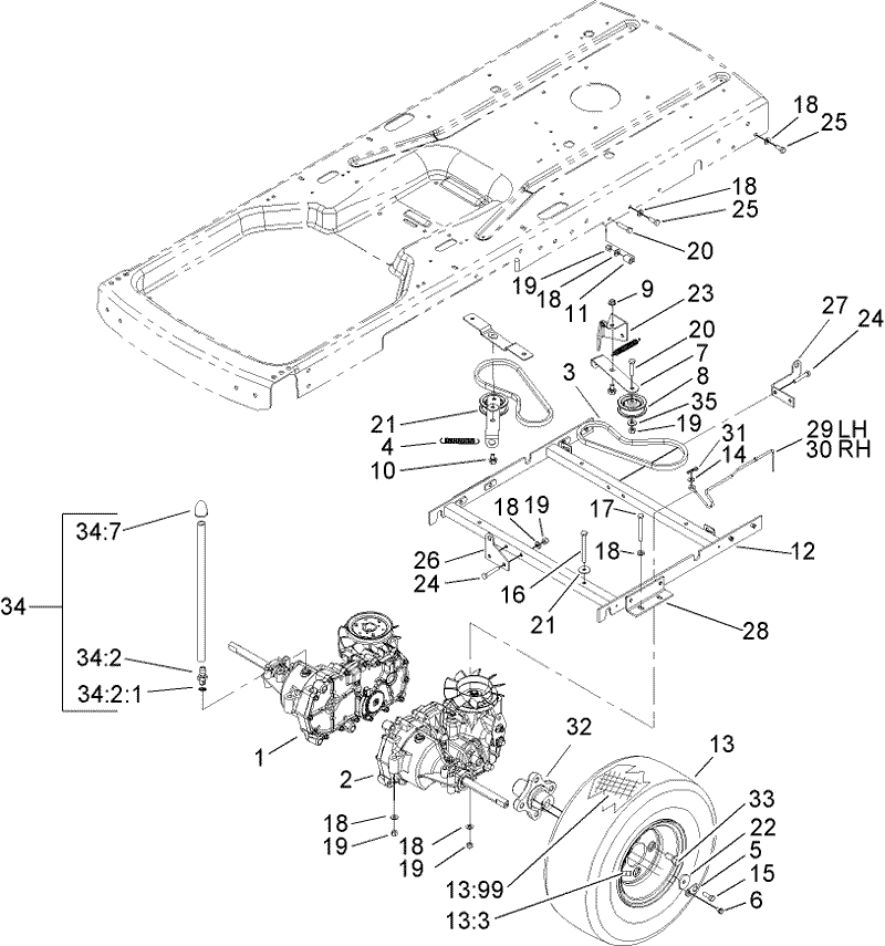 Hydro and Belt Drive Assembly
