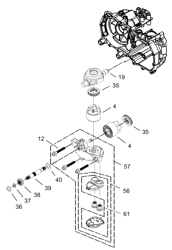 Cylinder Block Assembly RH Hydrostat No 105 3491