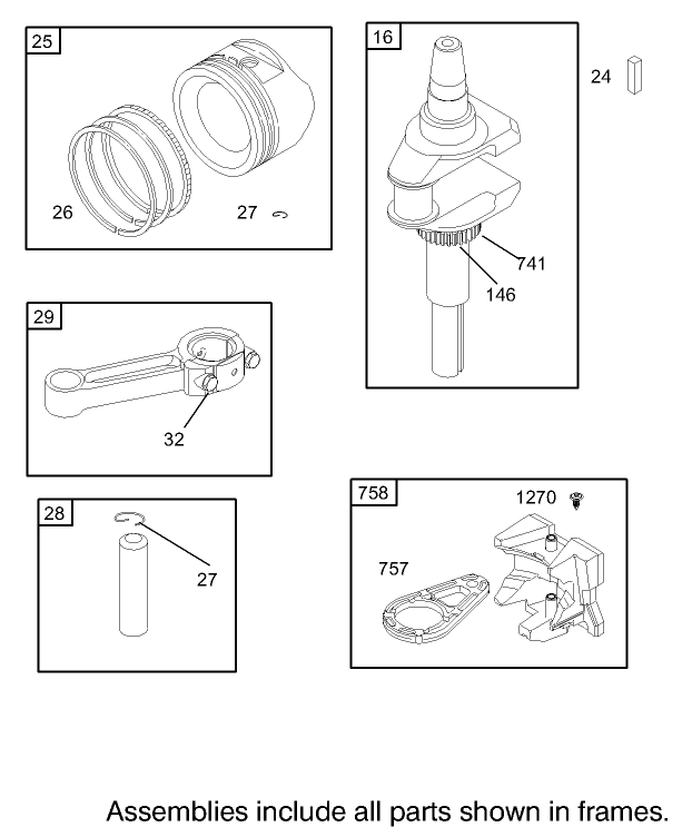 Crankshaft Assembly Briggs and Stratton 31F777 0162 E1