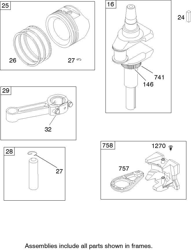 Crankshaft Assembly Briggs and Stratton 31H777 0168 E1
