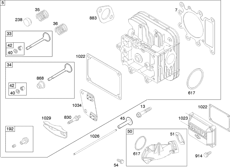 Cylinder Head Assembly Briggs and Stratton 31H777 0168 E1