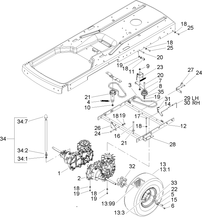 Hydro and Belt Drive Assembly