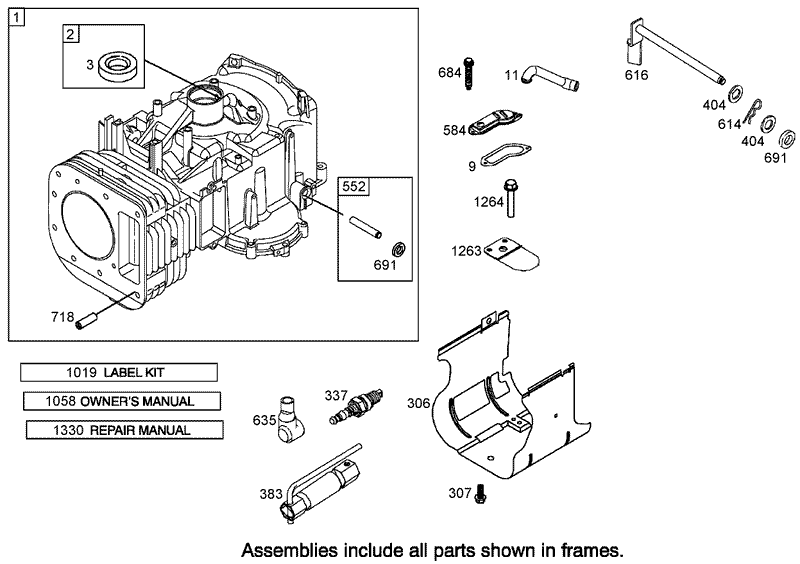 Cylinder Assembly Briggs and Stratton 31K777 0190 E1
