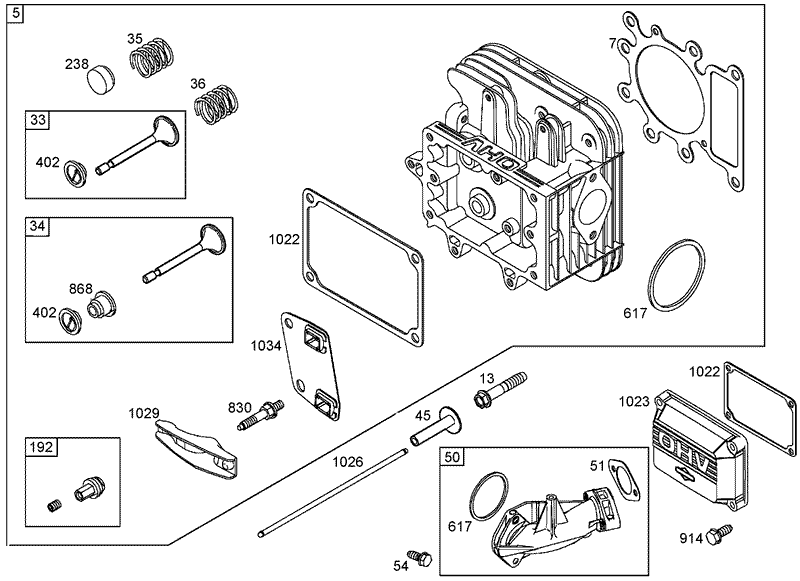 Cylinder Head Assembly Briggs and Stratton 31K777 0190 E1
