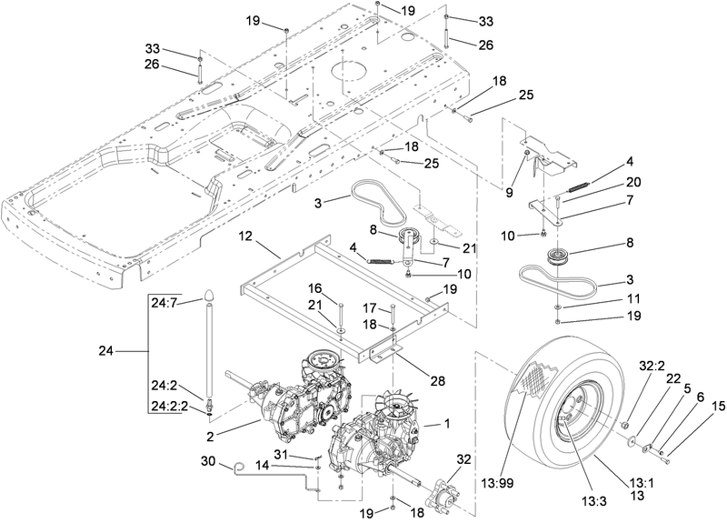 Hydro and Belt Drive Assembly
