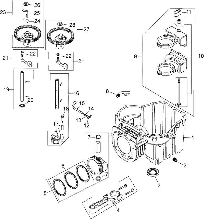 Crankscase Assembly Kohler SV590 0019
