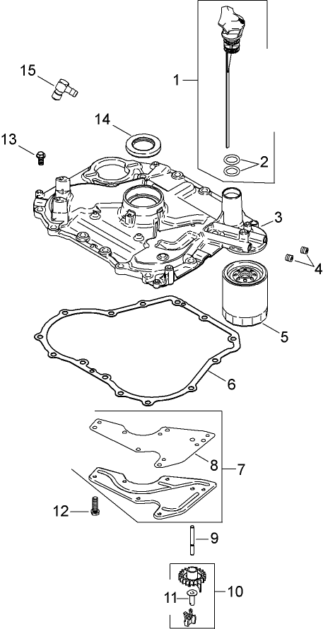 Oil Pan and Lubrication Assembly Kohler SV590 0019