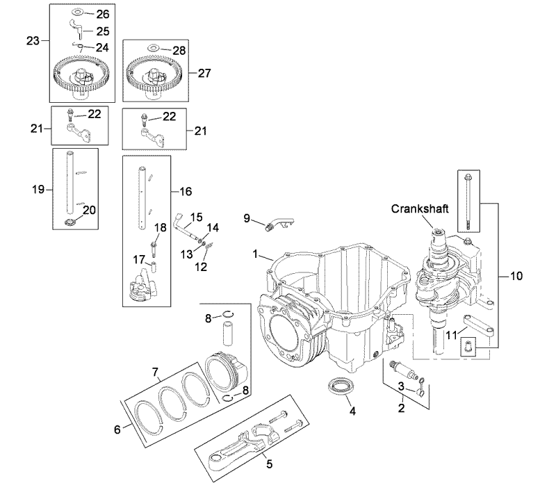 Crankcase Assembly Kohler SV590 0019
