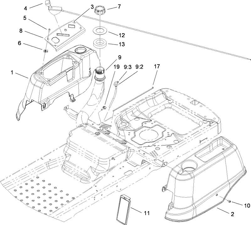 Styling and Fuel System Assembly