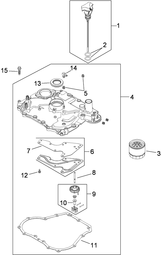 Oil Pan and Lubrication Assembly Kohler SV590 0212