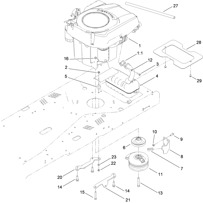 Engine and Clutch Assembly