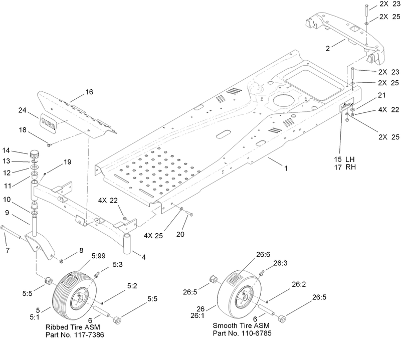 Frame and Caster Wheel Assembly