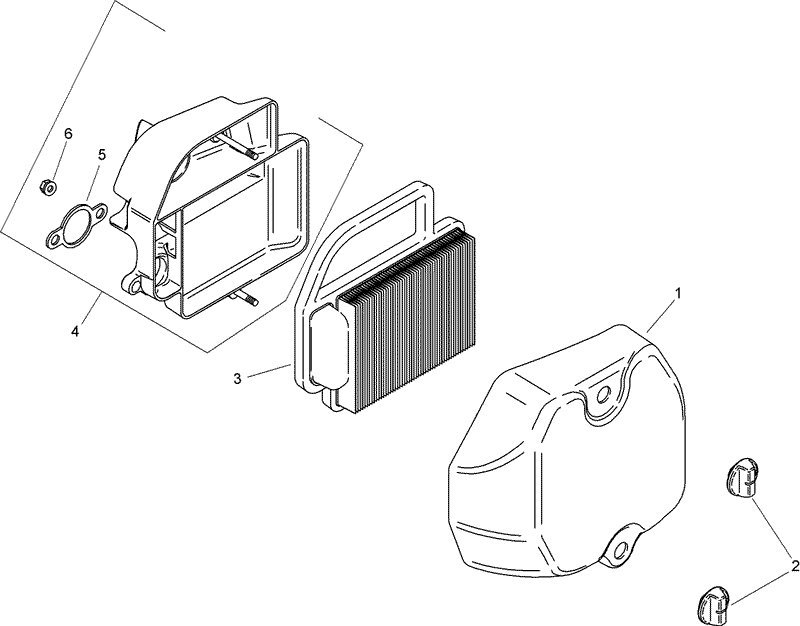 Air Intake and Filtration Assembly Kohler SV610 0020