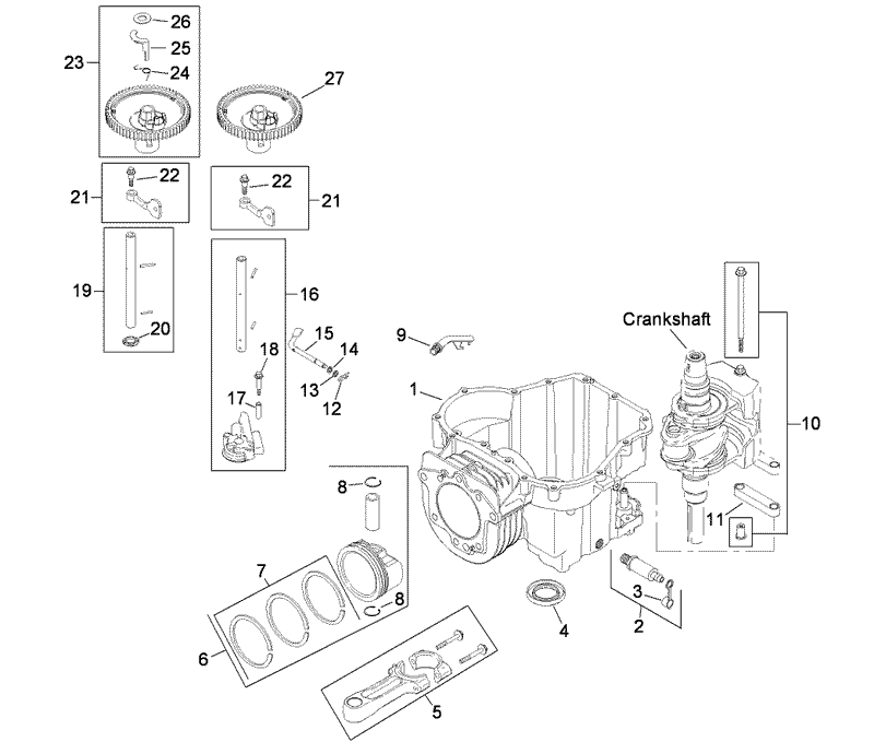 Crankcase Assembly Kohler SV610 0020