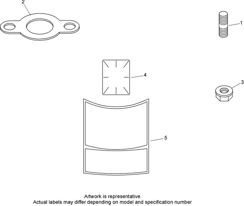 Exhaust Stud Gasket and Decal Assembly Kohler SV610 0020