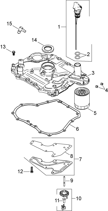 Oil Pan and Lubrication Assembly Kohler SV610 0020